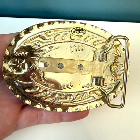 Vintage 1970's Western Concho Style Belt Buckle with Applied Flying Eagle - Picture 4 of 6